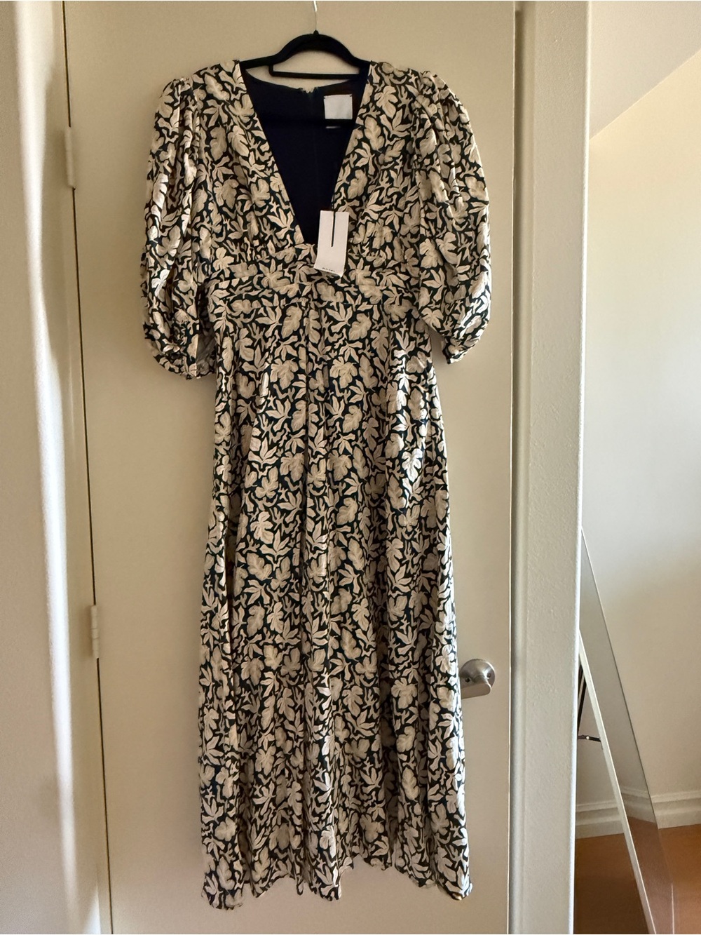 Acler Black and Cream Floral Maxi Dress